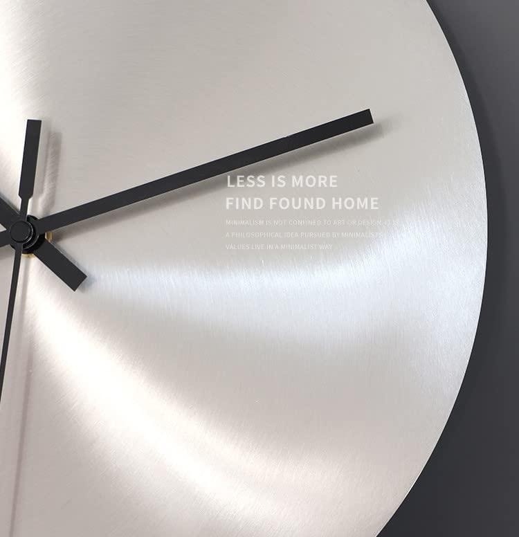 Wall Clock, Round Clock, Silver, Simple, Modern, No Dial, Contemporary, Solid Wood, Unique, Stylish, Korean Style