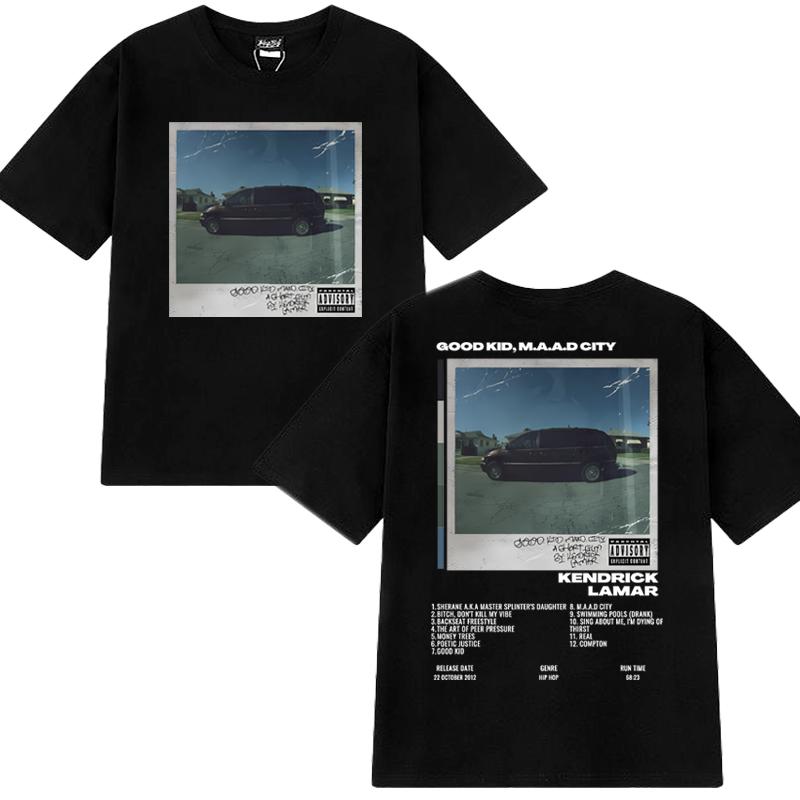 Kendrick Lamar Tour 2025 Double Sided printed T shirt Men Women Hip Hop vintage streetwear Unisex Cotton short sleeve T-shirts