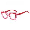 Unique Oversized Cat-Eye Plain Glasses Fashionable Cutout Design Ins Decorative Blue Light Blocking Non-Prescription Eyewear