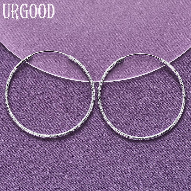 Stříbro 925 50/60 mm matné kruhové náušnice Módní šperky