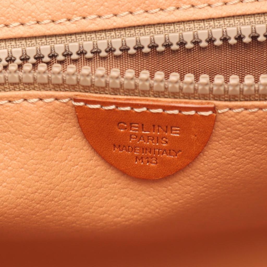 Used CELINE Macadam business bag clutch bag PVC coated canvas leather Brown Used Women
