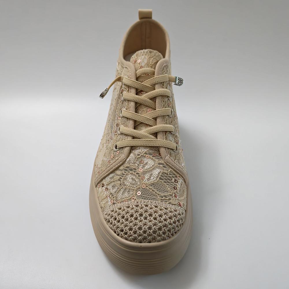 Spring Summer Lace Shoes Women Platform Sneakers Daily Party Sweet Ladies Casual Shoes Height Increasing 7cm