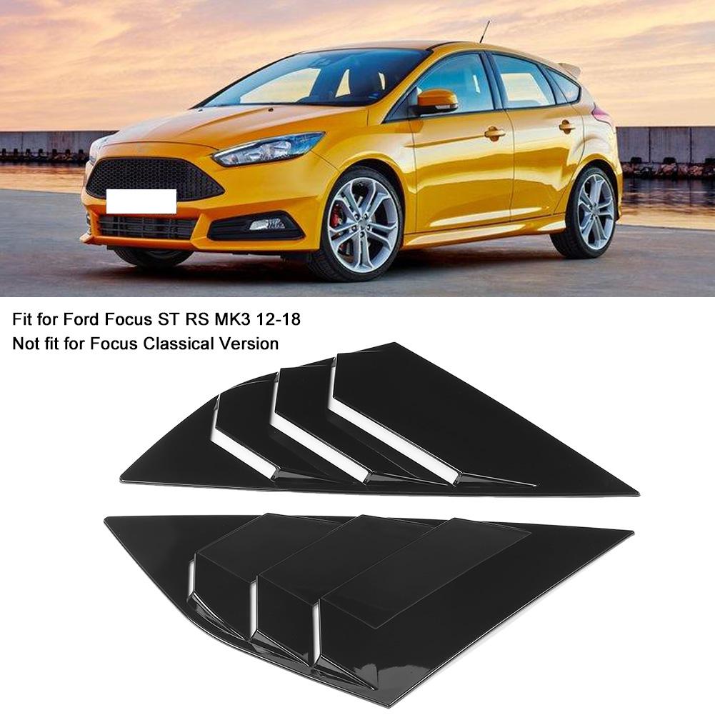 1 Par Bil Bakruta Lamell Dekor Tillbehör Passar Ford Focus ST RS MK3 1218 Ljus Svart