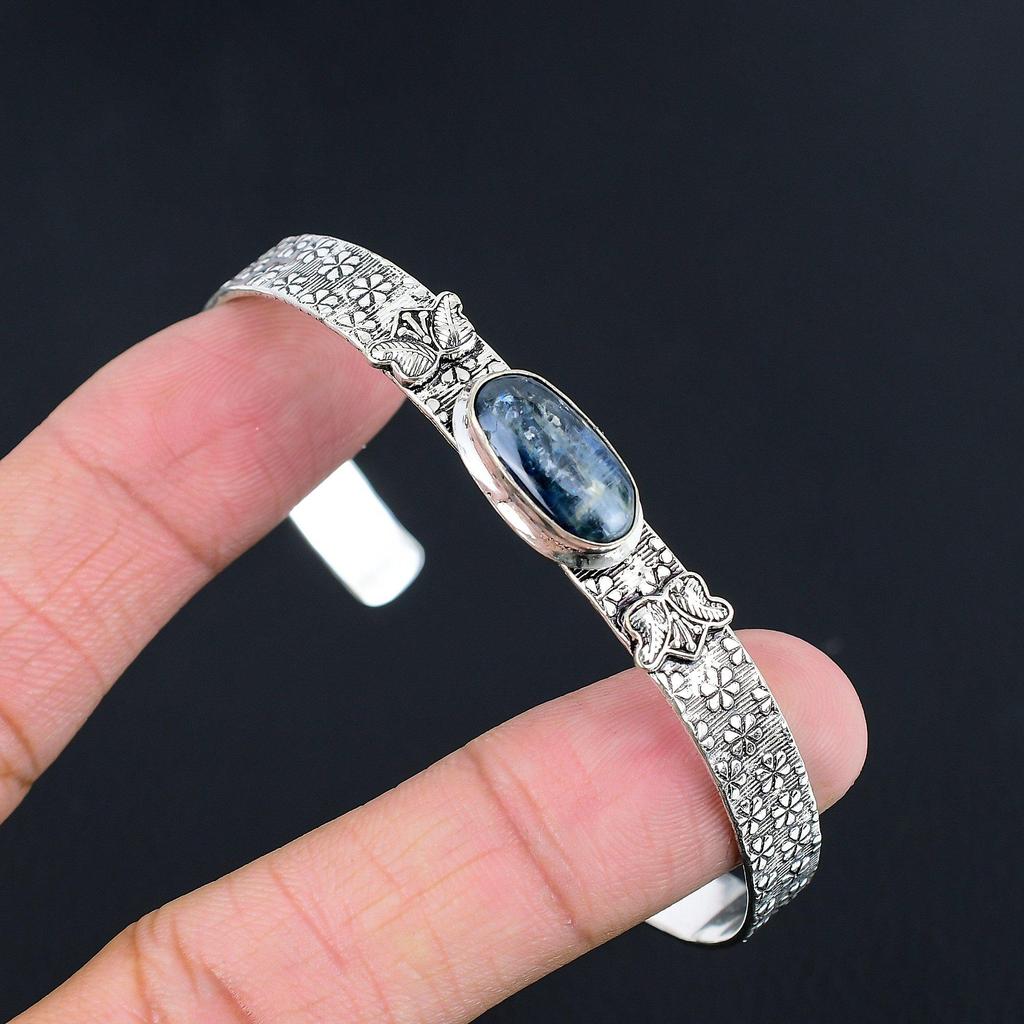 Daughters Day Deal 925 Sterling Silver Kyanite Gemstone Mother Bangle Jewelry