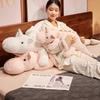 1 adet 70-150cm Dev Beyaz Ejderha Peluş Oyuncak Unicorn Boynuzlu Uçan Kanatlar Ejderhalar Dinozorlar Kucaklama Yastık Dinozorlar Uyku Hediyesi