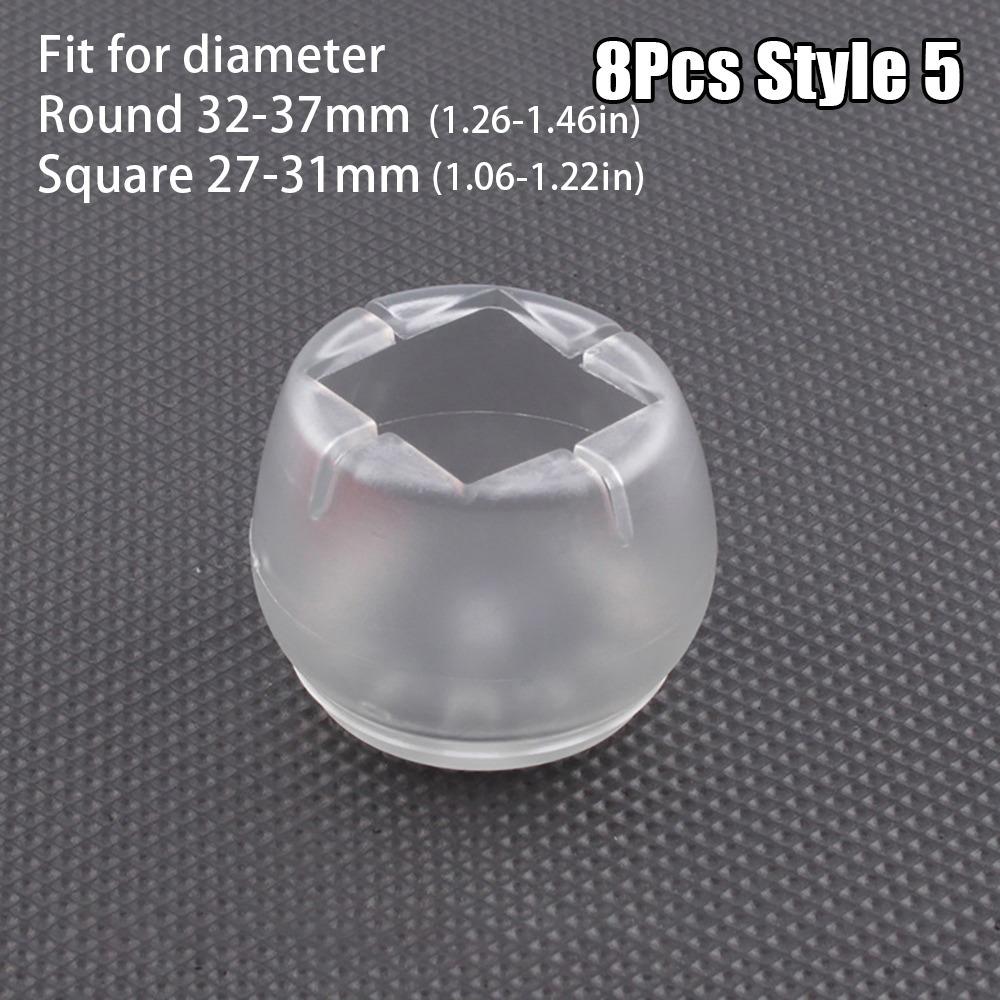 8 Stück Anti-Rutsch Tisch- und Stuhlbein-Kappen Verschleißfeste Möbelbeine Bodenschutz-Pads Verdickte PVC Transparente Beinabdeckungen