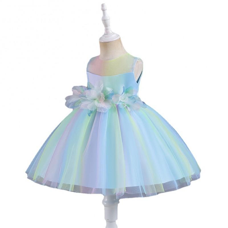 Baby Girls Princess Tulle Dress Floral Party Gown Toddler Kids 1-3 Years