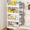 Multi-layer Mobile Storage Rack for Kitchen, Bedroom, or Living Room