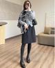 Women's Elegant A-line Wool Blend Skirt with Elastic Waist for Autumn/Winter