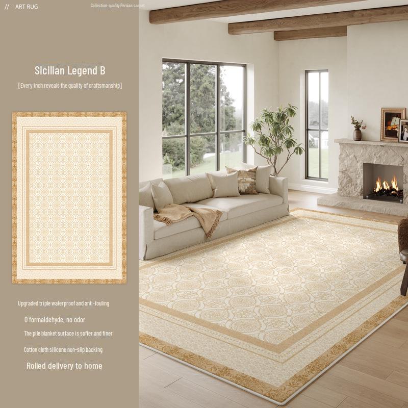 Bohemian Dirt-Resistant Living Room Carpet: Easy-Care, No-Wash 2025 High-End Light Luxury Sofa Blanket & Bedroom Floor Mat