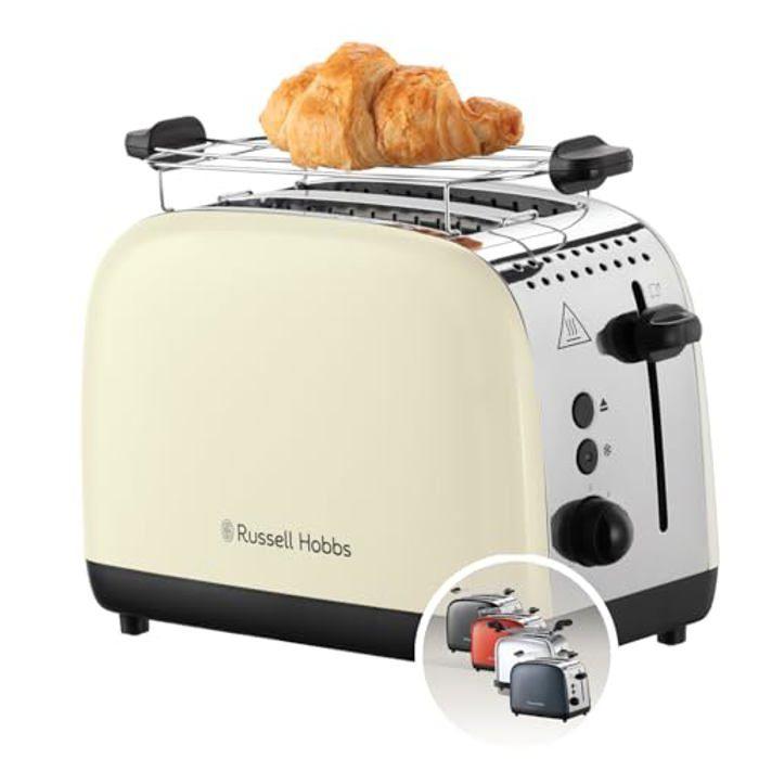 Grille-pain - Russell Hobbs - Colours Plus - Inox crème - 2 tranches - 6 niveaux de brunissage