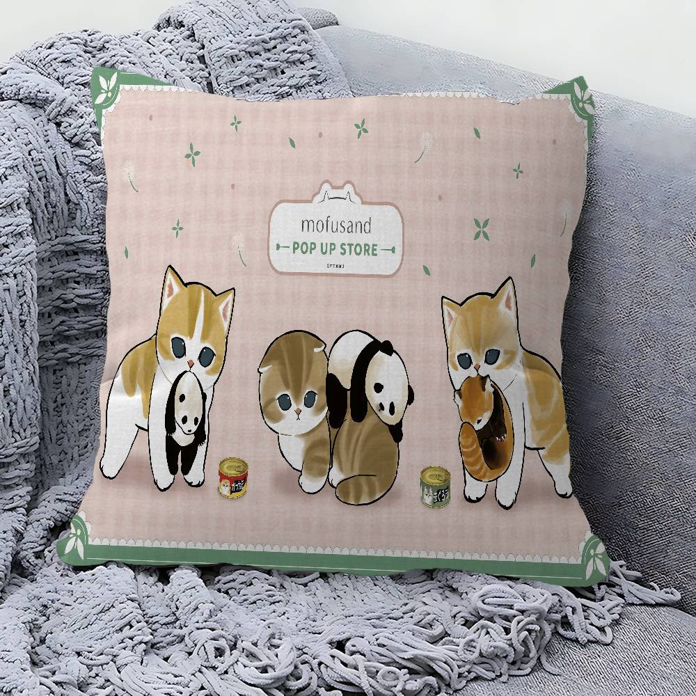 Funny Cat Mofusand Anime Cushion Cover Pillowcase Upholstery Sofa Throw Pillow Home Decor Pillowcas