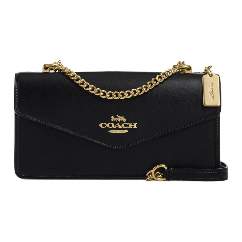 

COACH Klare 26 brand micro-label chain shoulder strap cow leather envelope bag shoulder crossbody bag medium size women s black чорний