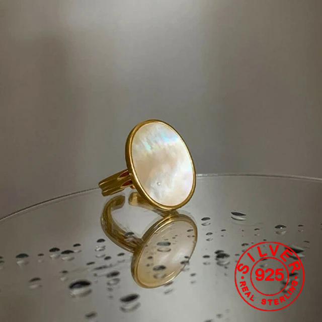

Sivler Color Shell Rings Luxury Bride Jewelry for Women Fashion Simple Ellipse Geometric Party Accessories Gifts