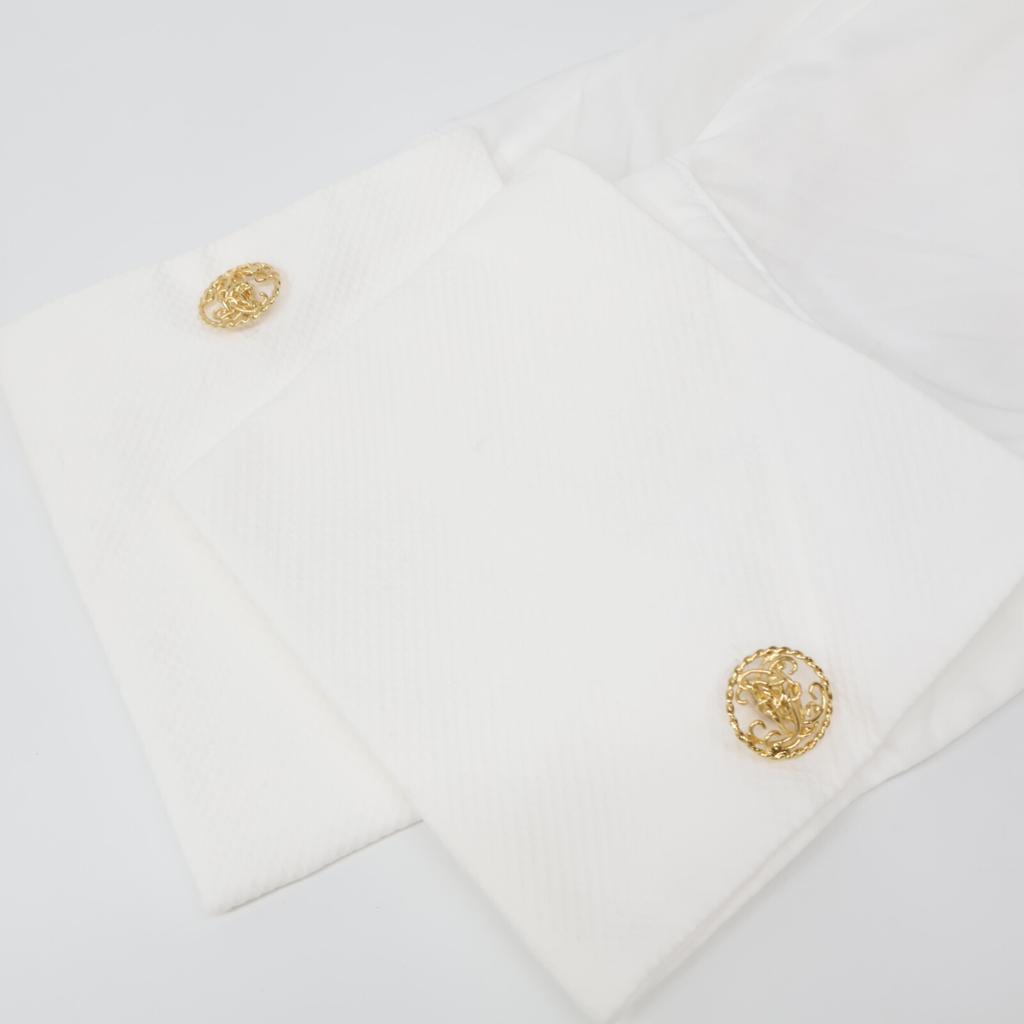 PRUNE GOLD SCHMIDT White PGICOSHI008J Front button frill shirt tops 36 whiteUsed