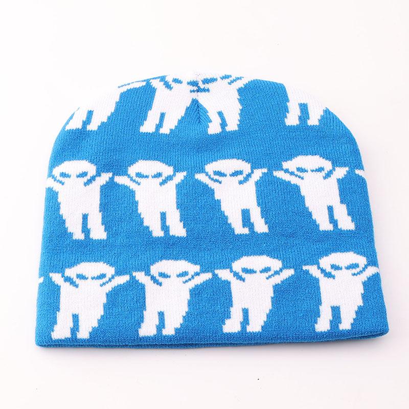 Alien knitted hat European and American hip hop new bag head pullover hat autumn and winter warm cold hat wool hat