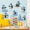 Cartoon Penguin Skating Christmas Atmosphere Home Wall Beautification and Decoration Stickers