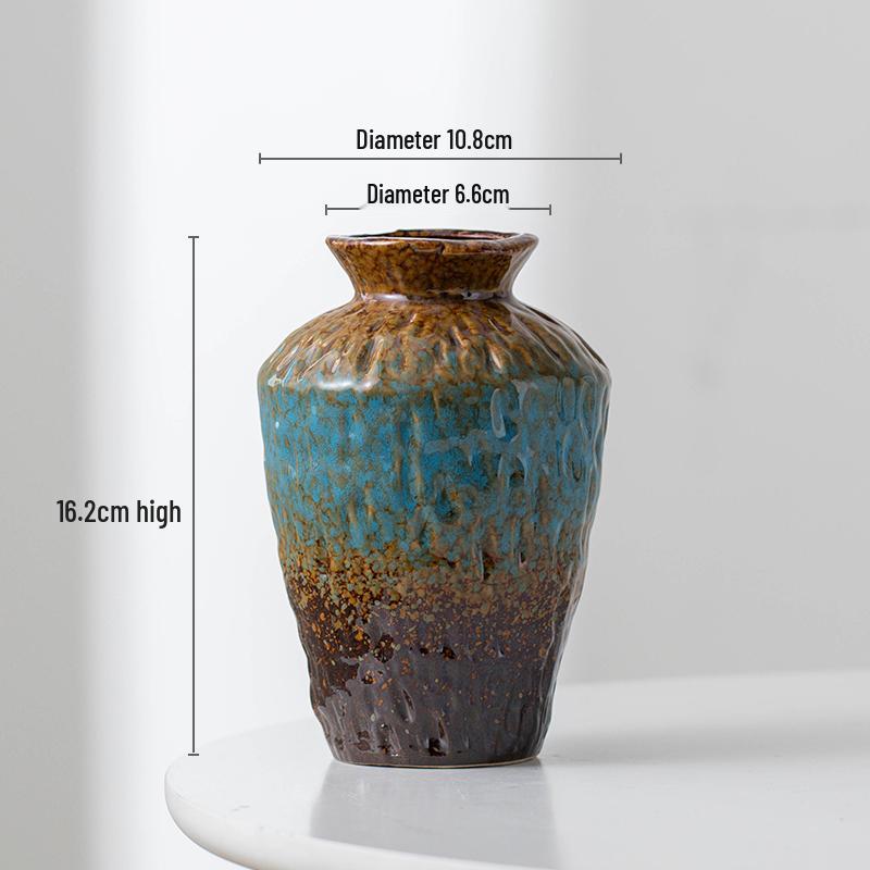 Retro Chinese Ceramic Vase: Elegant Flower Insert for Living Room, Dining Table, Hotel, and B&B Decor