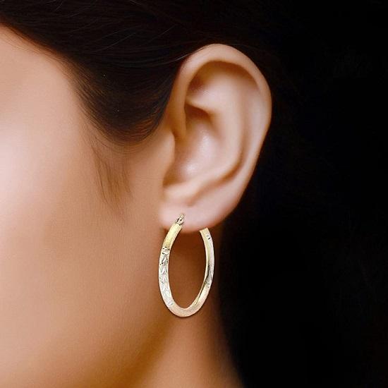 LeCalla S925 Sterling Silber Schmuck Dreifarbige Diamant-Creolen für Frauen und Mädchen