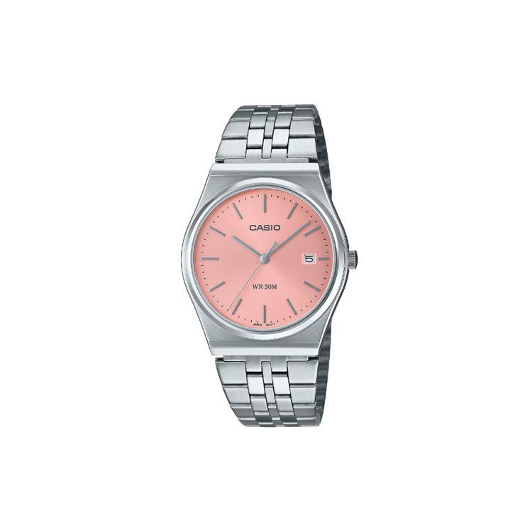 Casio 50M Waterproof Quartz Watch Pink Dial Women watches MTP-B145D-4A Regular Watch Box,Pink Watch Dial
