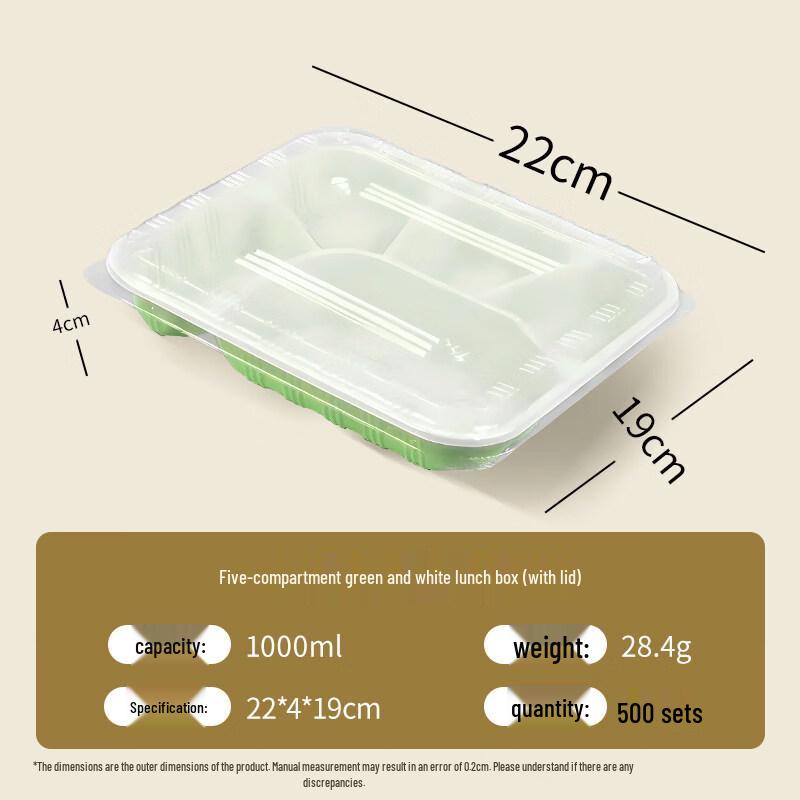 ZISIZ Disposable 3-Compartment Rice Husk Meal Box