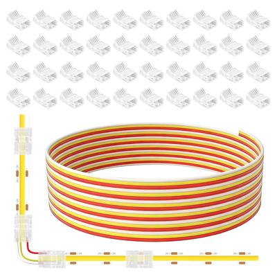 10mm 3pin COB LED Strip Connector Tape Lights L Shape LED Corner Connectors for CCT COB 3528 2835 Strip Light Fixed Clamps