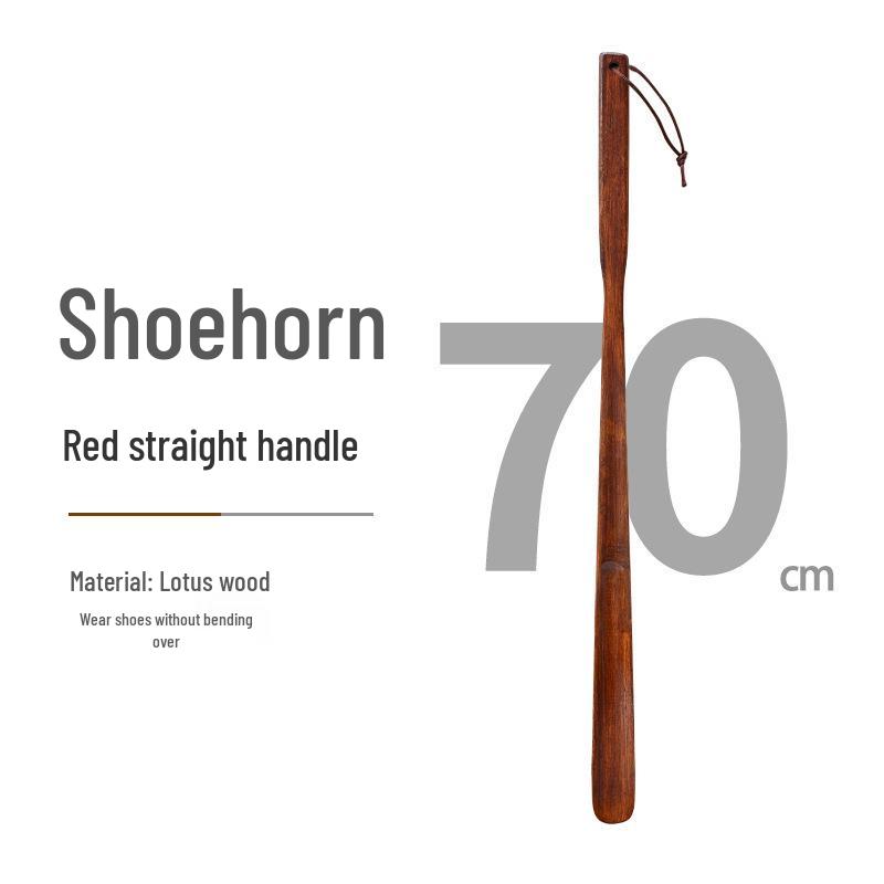 Long Handle Solid Wood Shoehorn – No Bend Shoe Lifter and Puller