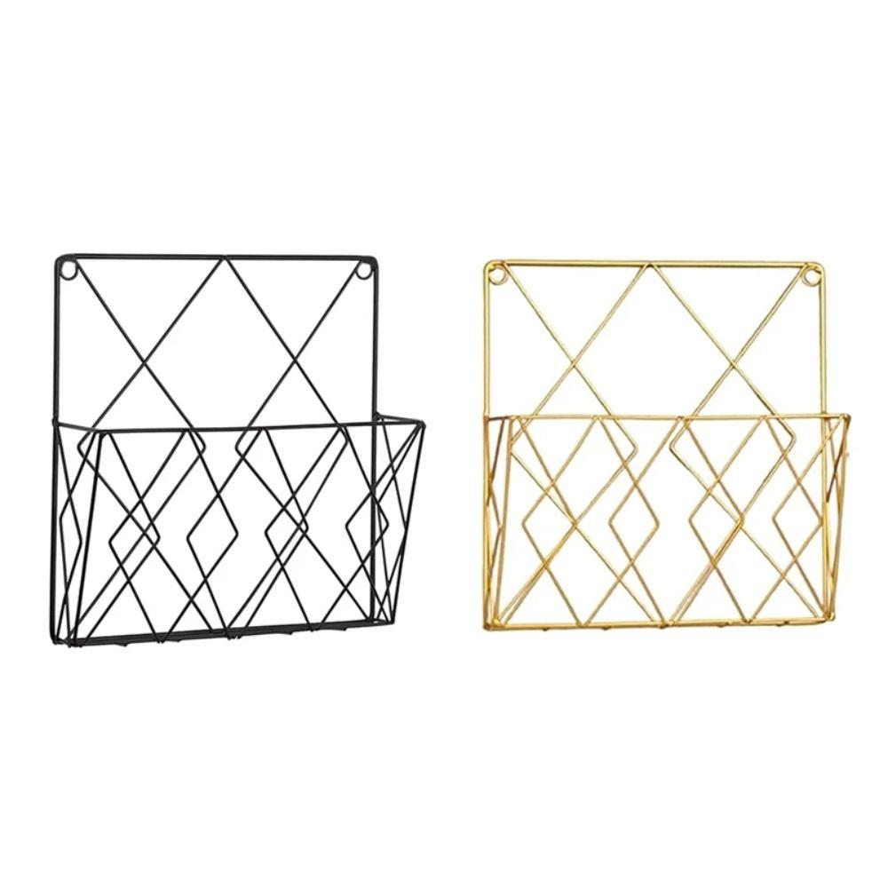 Metal Wall Files Folder Iron Wire Door Hanging Organizers Book Newspaper Storage Rack  for Home