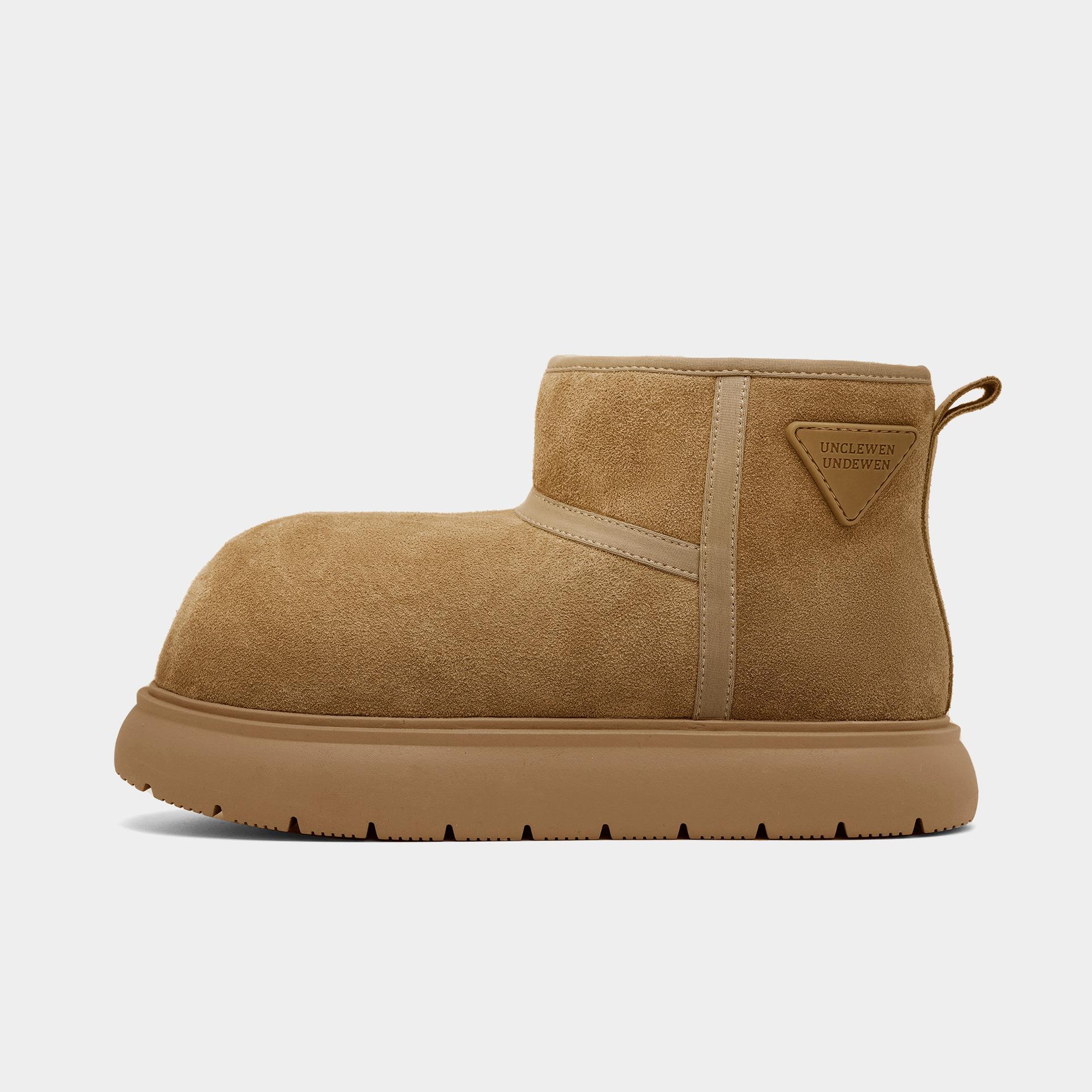 

Женские зимние сапоги 2025 маленький желтый дельфин~ женские хлопковые ботинки с большой головой, новые зимние теплые ботильоны из коровьего велюра на толстой подошве 35