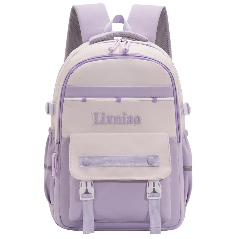 large capacity, fresh and cute, primary and secondary school students splicing contrasting colors, fashionable backpack.