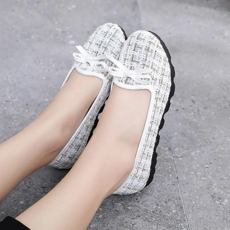 Fashion 2025 New Designer Luxury With Bow Slip On Women's Shoes Walking Cheap Fashion Deals Comfortable and Elegant Y2k Ladies Footwear
