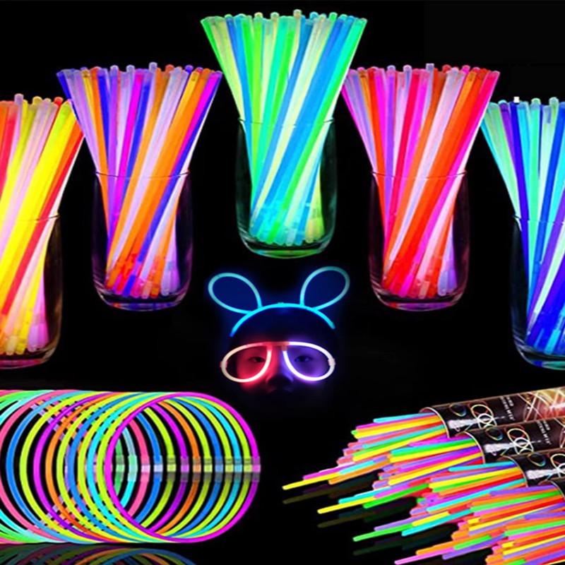 100pcs Party Glow Sticks, Glow Bracelets, DIY Glow-in-the-dark Event Supplies