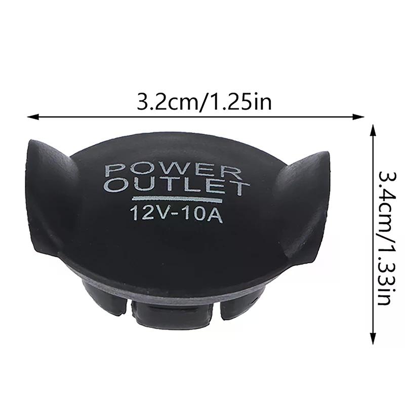 Waterproof Car Cigarette Outlet Cover 12V Power Socket Plug Universal Button Accessories Weatherproof 3.2*3.4cm
