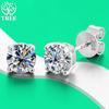 ALITREE 1ct D Color Moissanite Earrings 925 Sterling Sliver Plated Gold Diamond Ear Studs with GRA Certificate for Women Jewelry
