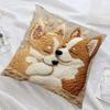 Dog Pattern Pillow Cover Cute Puppy Throw Pillow Case Zippered Decorative Pillowcase for Bedroom Living Room Sofa Couch