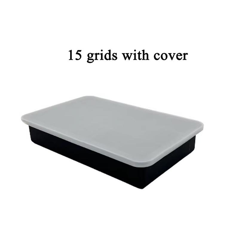 New 15 Grids Silicone Ice Cube Molds Big Square Ice Molds Reusable Whiskey Ice Cube Molds Cocktail Freezer DIY Homemade Barware