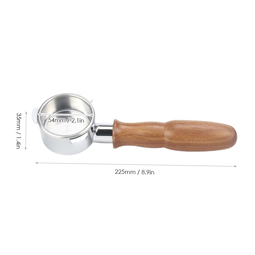 54mm Coffee Bottomless Portafilter with Filter Basket & Wooden Handle Replacement for   880/870/850 Coffee NaMachine Tool Reusable Alloy Filter
