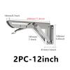 2-Pack Brushed Stainless Steel 8-18 Inch Adjustable Folding Angle Bracket – Heavy-Duty Wall-Mounted Shelf Support Triangle
