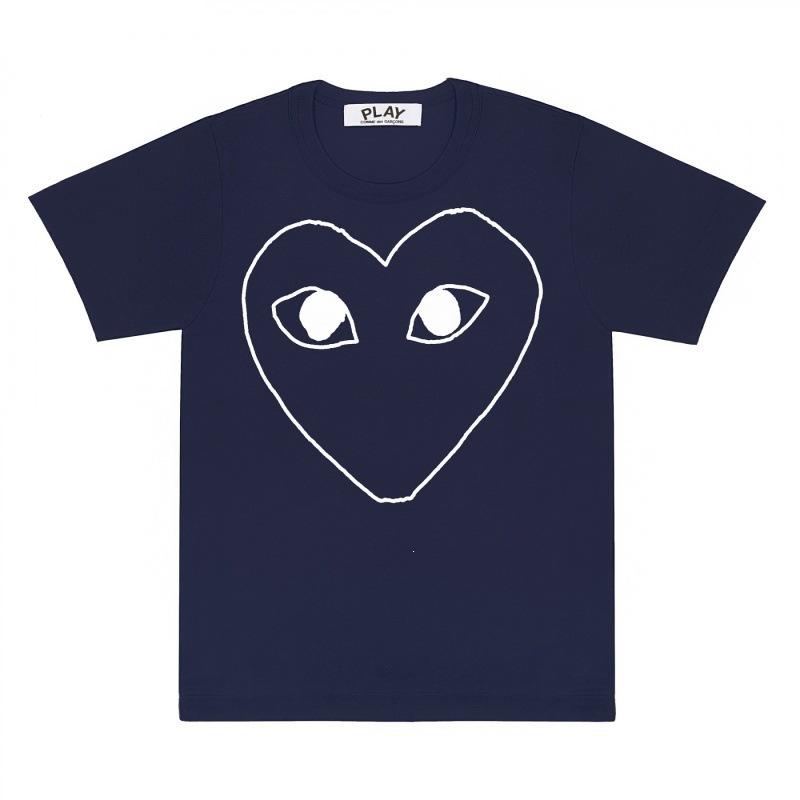 Popolare nuova versione giapponese di T-shirt per coppie Kawaku amore uomini e donne con la stessa stampa a maniche corte CDG gioca Baoling