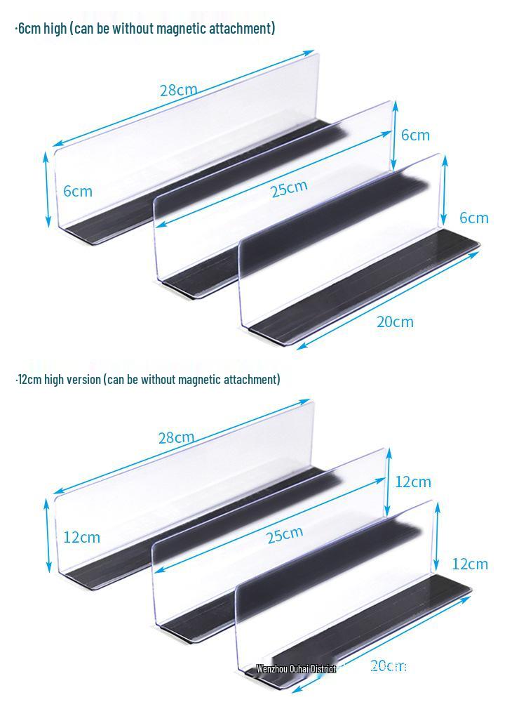 Plastic Shelf Divider for Small Items In Supermarkets and Convenience Stores