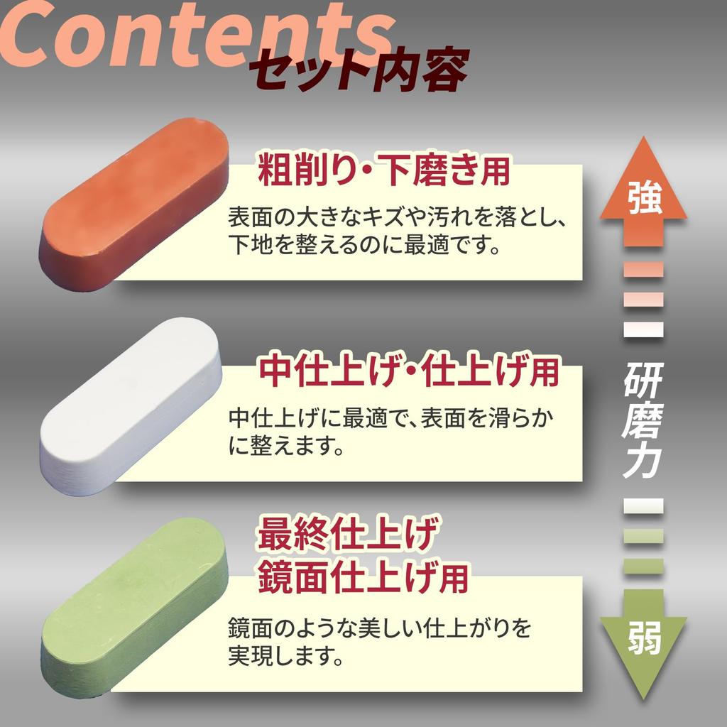 Nishihaya Abrasive Blue Rod White Stick Red Stick Set of