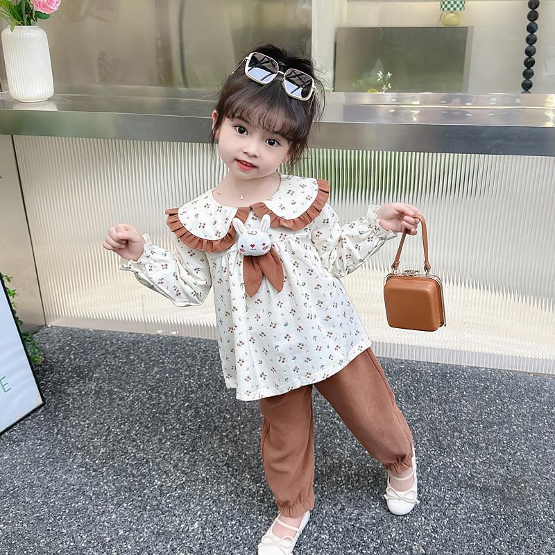 Dziewczęce T-shirty Dla Małych i Średnich Dzieci Casualowe T-shirty z Okrągłym Dekoltem i Długim Rękawem do Noszenia pod Spód Dla Dziecięcych Topów