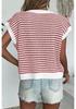 European New Fashion Striped Knitwear: Casual Color Block Batwing Sleeve Round Neck Sweater (2025)