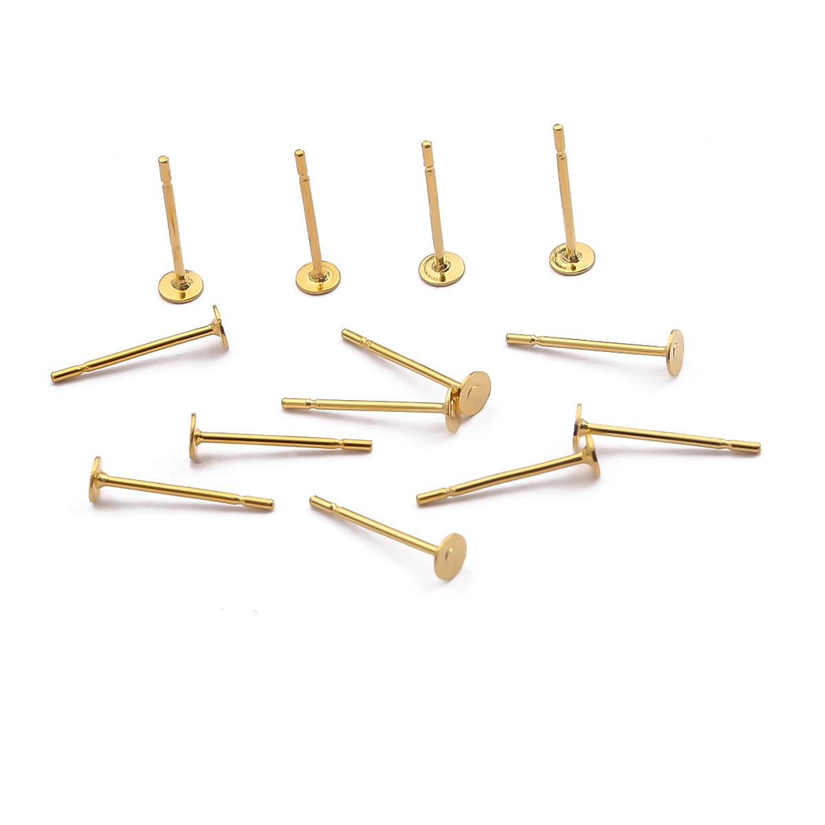 

20/100 шт. Круглі Т-подібні голки з нержавіючої сталі для виготовлення прикрас своїми руками, аксесуари для рукоділля 3mm золотий