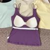 Korean Style Sexy Solid Color Padded Camisole with Double Shoulder Straps for Women - Comfortable One-Piece Inner Wear.