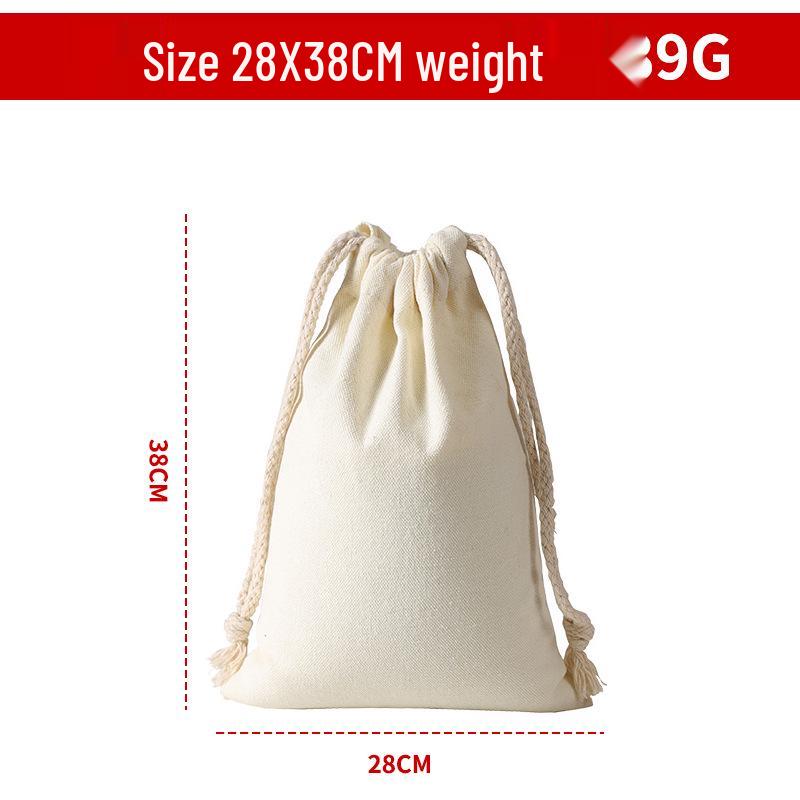 Cotton Linen Drawstring Canvas Bag, Single Layer Breathable Storage for Sundries