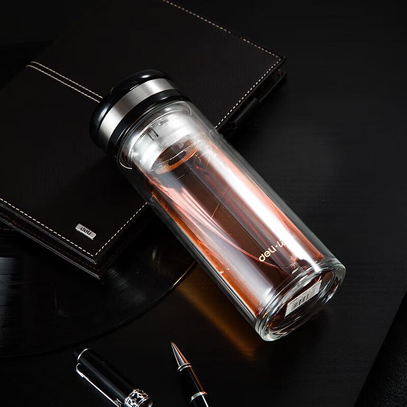 Deli 8977 Double-Layer Glass Cup