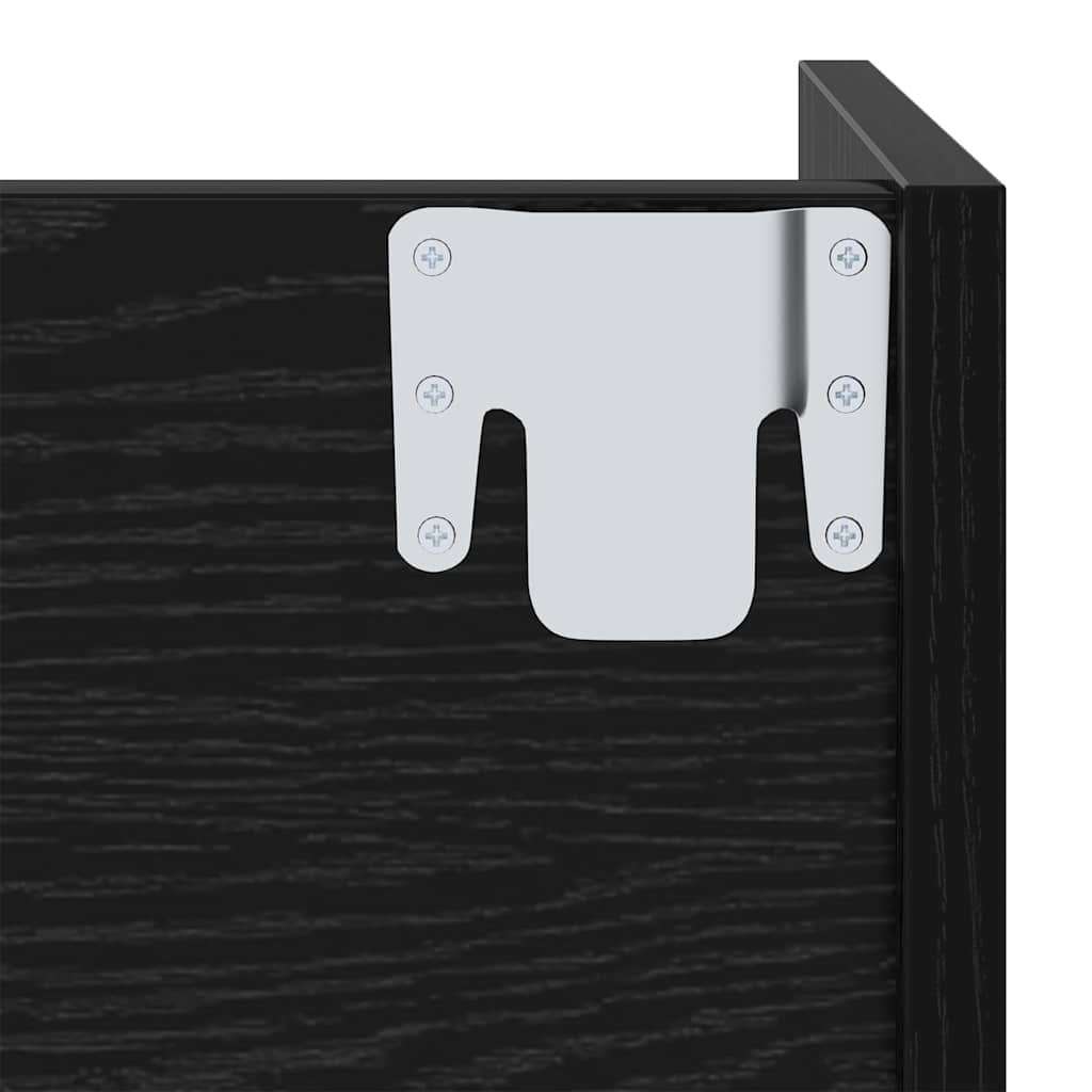 Shoe Cabinet Black Oak Effect 60 x 18 x 60 cm Engineered Wood