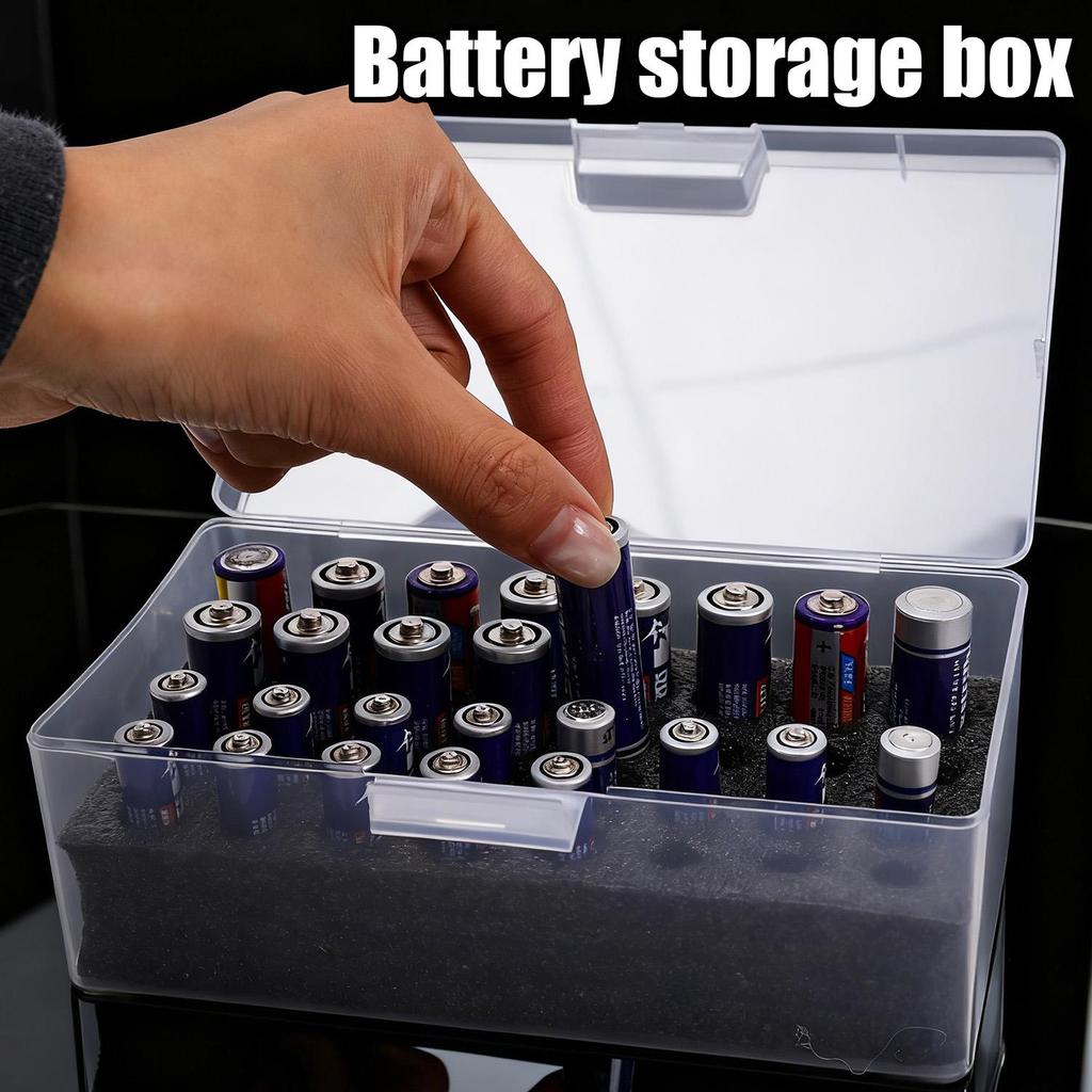 32 Slot AA AAA Battery Storage Organizer Box for No.5/7 Battery Organizer Storage Case Holder Home Drawer Organization Dispenser