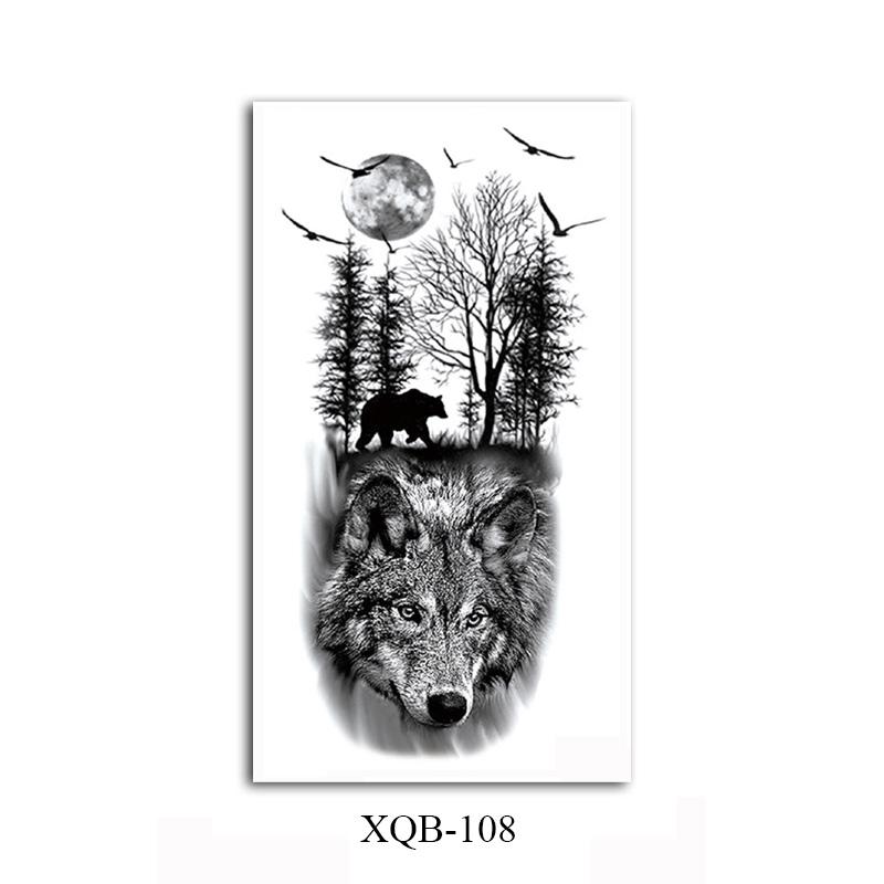 

Водонепроницаемые временные татуировки для мужчин женщин животное лев тигр медведь наклейки тату волк корона боди-арт рука поддельная татуировка